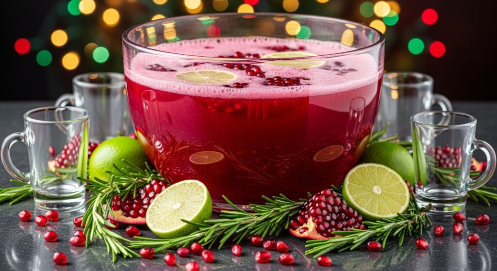 Sparkling Pomegranate Rosemary Punch (Non-Alcoholic)