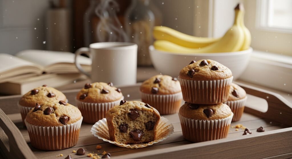 2 Banana Chocolate Chip Muffins