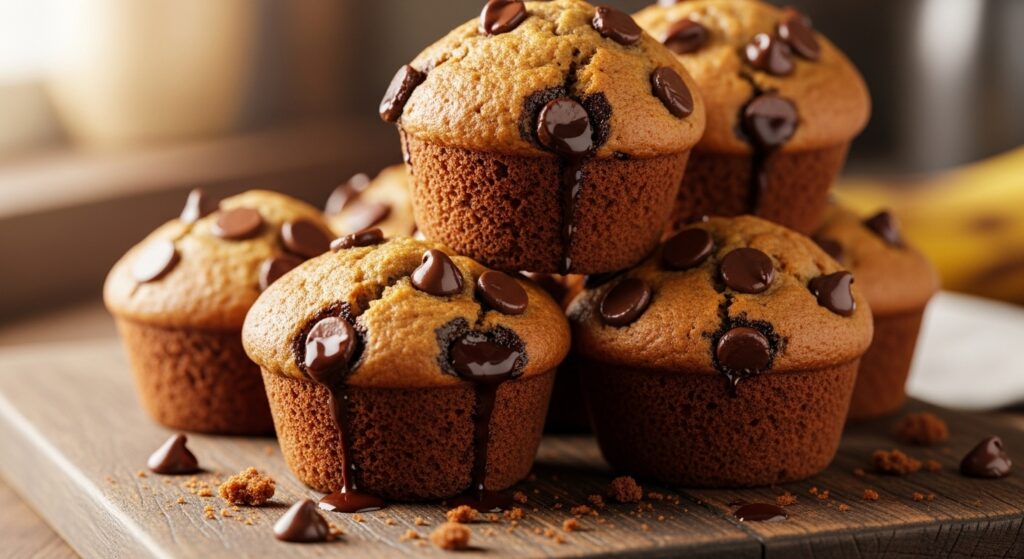 3 Ingredient Banana Chocolate Chip Muffins