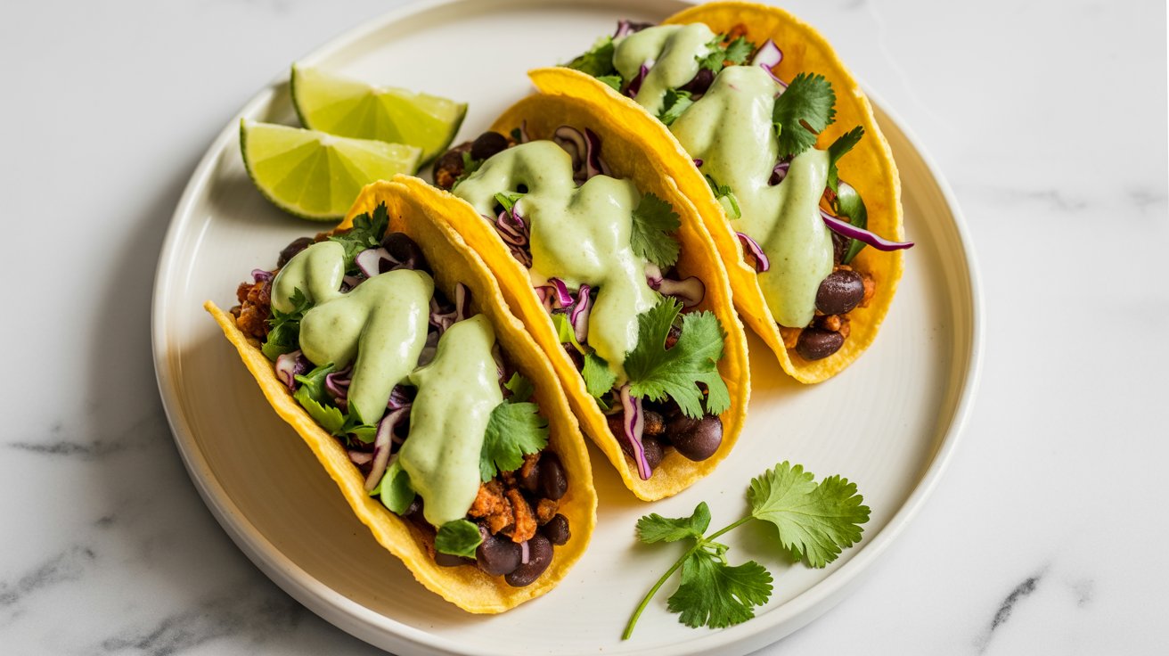 Crispy Vegan Black Bean Tacos with Fresh Lime Slaw