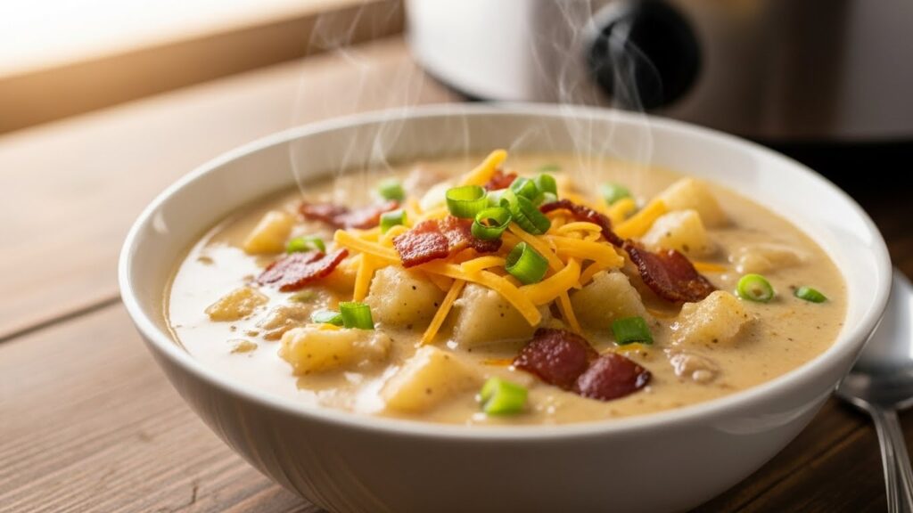 Crockpot Potato Soup with Hash Browns