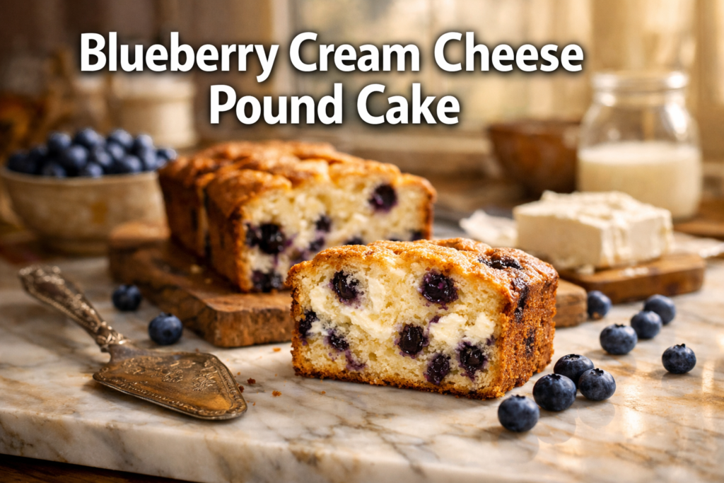 Blueberry Cream Cheese Pound Cake