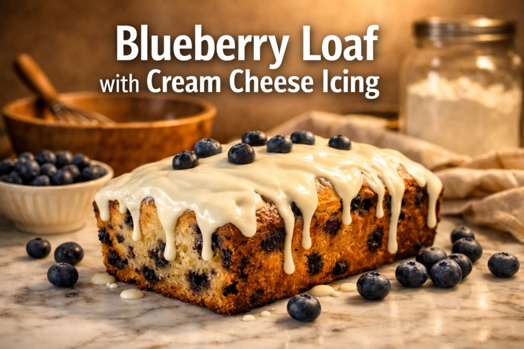 Blueberry Loaf with Cream Cheese Icing