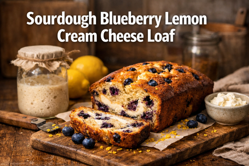 Sourdough Blueberry Lemon Cream Cheese Loaf