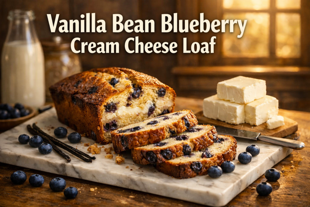 Vanilla Bean Blueberry Cream Cheese Loaf